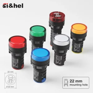 AD16 22DS LED Power Indicator Lights with Bright Light Buzzer Signal 12V 24V 220V 380V Plastic Material 22mm