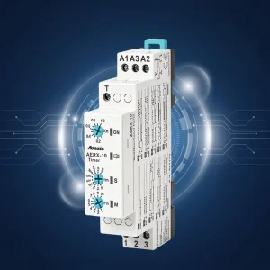 AERX-10 Sealed Miniature Multifunction Time Relay 150-260V AC 24V DC/AC Din Rail Mount