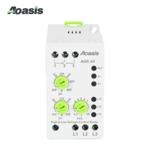 AGK-04 380VAC Non Neutral Three Phase Voltage Monitoring Relay Over Under Voltage Protection Relay DIN Rail Mount
