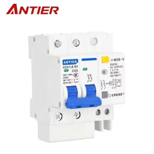 ANTIER RCBO Residual Current Circuit Breaker 1P+N 2P+N PV Motor Power Distribution 6A-63A OEM