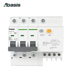 AOLE 3P+N Electrical Leakage Circuit Breaker 30mA 100mA 16A 20A RCCB Circuit Breaker