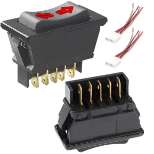 ASW 01 Car Power Window Switch 12V 20Amp Glass Lift Control Power Window Button 5P Momentary Rocker Toggle Switch (ON) Off (ON)