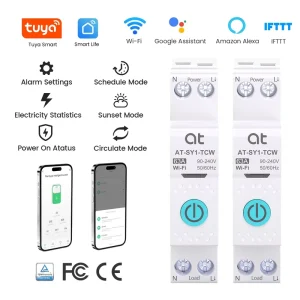 AT-SY1-TCW Smart Circuit Breaker Switch Wifi Circuit Breaker AC90-280V Intelligent Circuit Breaker Mini MCB Wifi Switch