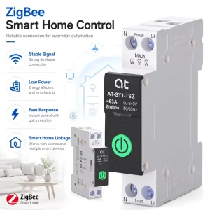 AT-SY1-TSZ Zigbee Smart AC MCB Circuit Breaker with Rail Mounting Copper Material Metering Timer & Remote Control