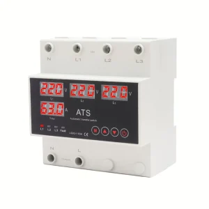 ATS Automatic Transfer 63A Switch Din Rail Three Powers 4 Screens Single Phase