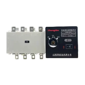 ATS Dual 380V Automatic Transfer Switch Controller Copper 10kA Breaking Capacity Four Wire Moulded Case Circuit Breakers