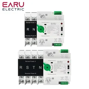 ATS for PV and Inverter Dual Power Automatic Transfer Selector Switches Uninterrupted Power 2P 4P 110V AC 230V 125A EAATS-A-CS