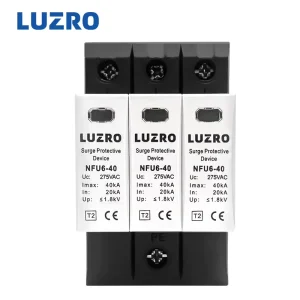 Ac SPD 3P T2 Solar System 275V 40kA Din Track Surge Protection Device with Quick Release Mechanism Removable MOV Shielded Type