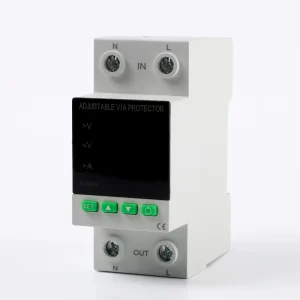 Adjustable Dual Digital Display Automatic Voltage Regulator with Self Resetting Over Under Switch 220V 63A SVC PC