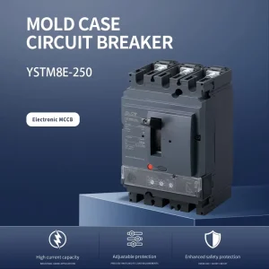 Adjustable MCCB 3P 250A AC400V 50kA Electronic Trip Molded Case Breaker for Solar PV & Industrial Power YSTM8E 250