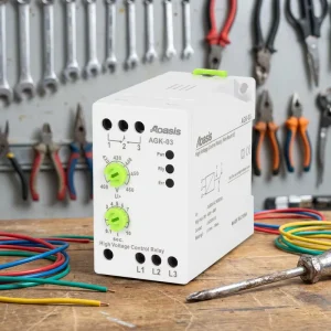 Adjustable Voltage Protective Relay AGK 03 High Voltage Protection Control Relay 50 60Hz Mini 380VAC Protection Relay