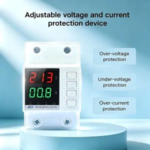 Adjustable Voltage and Current Dual Relay Protection Device 220V/63A L+N Double Break Overvoltage/Undervoltage Protection