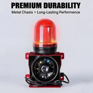 Adjustable Volume Strobe Indicator Light and Audible visual Alarm for Construction Trucks Industrial Cranes and Forklifts