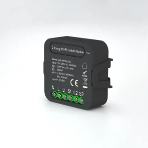 Aihomestyle Mini Smart WiFi Switch 2 Gang Wireless Remote Control Timer Switch Relay Module Powered by Tuya App