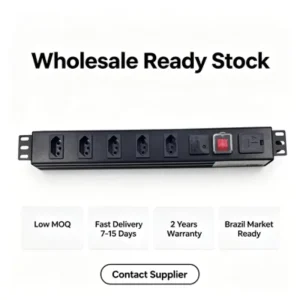 American Standard PDU Rack Mounted Power Distribution Unit 120V 12 Socket Suitable for North American Data Center Reset Button