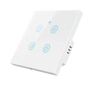 App Voice Remote Control EU UK 220V 1/2/3/4 Gang Esp8266 Universal Glass Touch Wall Smart Light Switch WiFi for Hotel Home Use