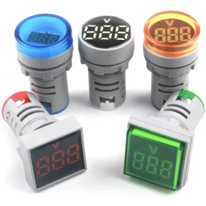 Ashan AD16 22DSV Voltage Indicator Light Plastic Circular/Square LED 230V IP55 Rated Multi-Color Momentary/Latching