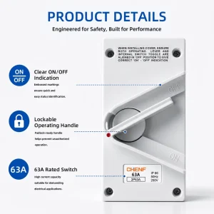Australian Standard Waterproof Plastic IP66 Industrial Outdoor Rainproof Isolating Switch 1/2/3P 20/35/63A