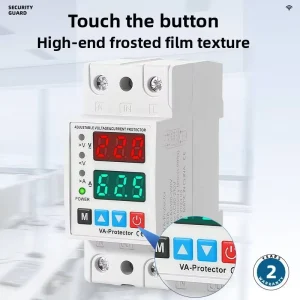 Auto Reconnect Voltage Current Protector 2P AC80 300V Adjustable Over Under Voltage Overload Protection Relay 40A 63A
