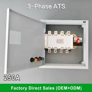 Automatic 4P Changeover Switch ATS Distribution Panel IP20 Three Phase Isolation Switch 160A 630A RS485 Communication 6KA