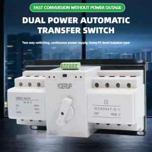 Automatic Changeover Switch ATS Three 3 Phase 4P 4 Pole 63A 100A 125A AC 230V Dual Power Automatic Manual Transfer Switch