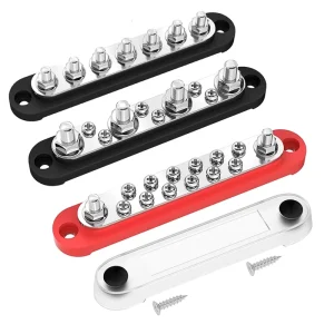 Automotive Terminal Block 12V 150A Push In Connection Nylon PA66 5 10 AWG M8 Power Distribution Block