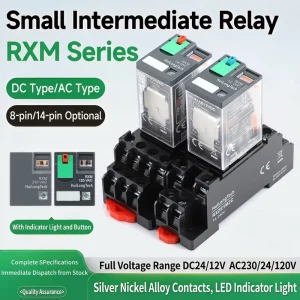 Auxiliary Relay DC12V 24V AC220V AC230V RXM4LB RXM 2LB 2P7 2BD 2JD 2F7 2FD Series 8Pin 14Pin Electronic Intermediate Relay
