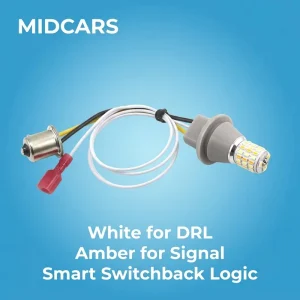 BA15S LED Bulb Motorcycle R10W Switchback Kit with External DRL Wire Amber White Turn Signal Light for BMW KTM Upgrade