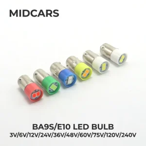 BA9S LED Bulb Shockproof 6V-220V Wide Voltage for Heavy Duty Construction Machinery Truck Tractor Signal Warning Indicator Light