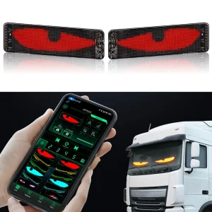 BGZM 16*32 Car Windshield LED Screen 12V 2-Year Warranty New DIY Indicator Light Devil’s Eye App Remote Control Animated Cars