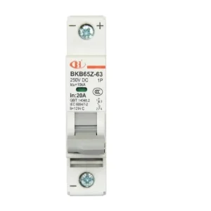 BKB65Z-63-1P DC 250V 63A Miniature Circuit Breaker (MCB) 10kA High Breaking Capacity for Solar PV & Railway CE CCC CB Certified