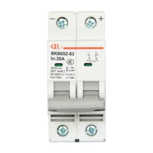 BKB65Z-63-1P DC 500V Miniature Circuit Breaker (MCB) 10kA High Breaking Capacity Copper Plastic Solar PV Communication Towers