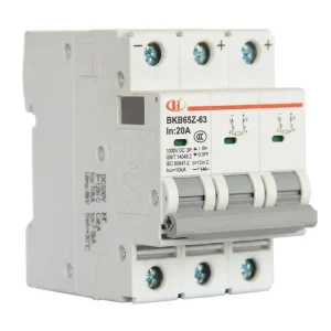 BKB65Z-63-3P DC 750V 63A Miniature Circuit Breaker (MCB) 10kA High Breaking Capacity Copper Plastic DIN Rail Mount for Solar PV