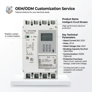 BKM3EL 125 AC PV type 400V Thermal Magnetic Residual Current Circuit Breaker 32~125A 3P+N 4P PV RCBO 35 50 60kA Breaking