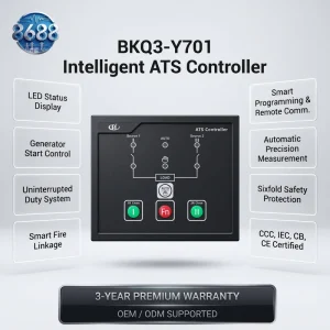 BKQ3 Y701 Single Phase 2 3 4 Pole Split type Intelligent ATS Controller for Automatic Transfer Switch Remote Communication