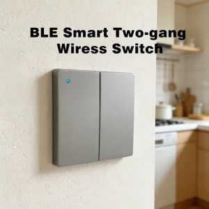 BLE Smart Wall Switch with Mechanical Button Design Battery Electric Powered App Control Home & Hotel Use PC Material