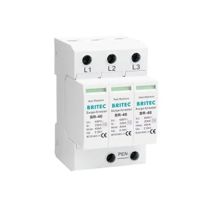 BR-40 690V 1000V High Voltage Surge Protection Device 3P Type 2 40kA 3 Phase Thunder Protector for Wind Power Made Plastic