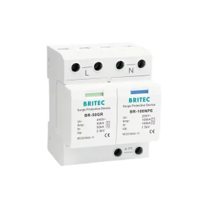 BR 50GR 440 1+1 Lightning Protector Device T1 50kA Type 1 Surge Arrestor Spark Gap Protection Single-Phase AC Surge Protector
