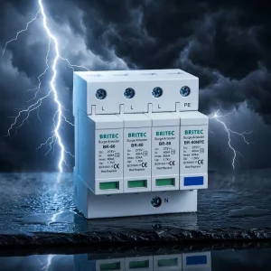 BR 80 3+1P BRITEC AC Surge Suppressor 80kA T2 Lightning Protection Industrial Lightning Arrester