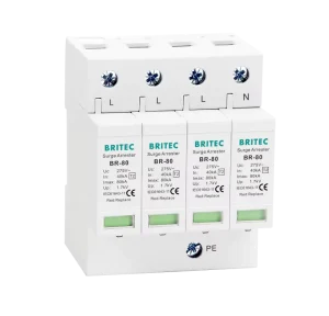 BR 80 4P 275V AC T2 Type 2 Lightning Surge Arrester 80kA IP20 Protection Device