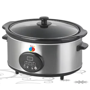 BSJ Large Crock Pot Sous Vide 4.5 QT Digital App-Controlled Stainless Steel Outer Tempered Glass Lid Slow Cooker Electric Stew