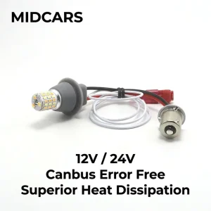Ba15s LED Bulb 1156 R10w Switchback with DRL Power Wire for Motorcycle Scooter Dual Color Turn Signal Upgrade Kit 12V