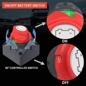 Battery Disconnect Kill Switch 12V 24V 48V 200A 2 Pole ABS 50 60Hz RV Car Marine for Boat ATV UTV Vehicles
