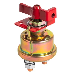 Battery Switch and Disconnect Switch 12V 24V Auto Marine Battery Cutoff Switch with 2 Terminals and Locking Design for Car
