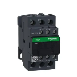 Black 32A 3 Phase AC Contactor Compatible 24V~380V Multi Voltage Coil Industrial Grade LC1D Series 50/60Hz