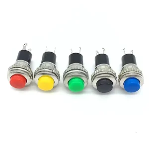 Black Green Yellow Blue Red OFF Momentary ON 0.5A 250VAC Remote Control Push Button Switches 10mm
