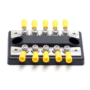Blue Sea Systems 5 Circuit Max Busbar 48V DC Dual Bus 100A Terminal Block Busbar Terminal Block Block in Blue