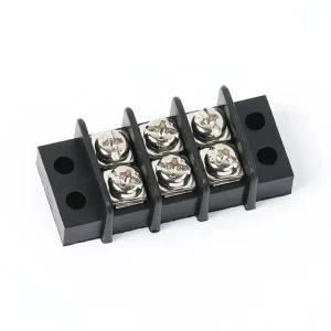 Brass 300V Barrier Terminal Blocks Strip 7.62mm Pitch Screw PCB Connectors PA66 10A Rated Current Plug In RS