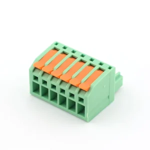 Brass 6P Splice Type 3.5mm Terminal Blocks Pluggable Free Hanging In Line PCB