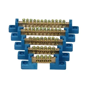 Brass Terminal Block Neutral Earth Protection Bus Bar Busbar Strip Copper Connector 4P 6P 8P 10P 12P Ground Bus Terminal